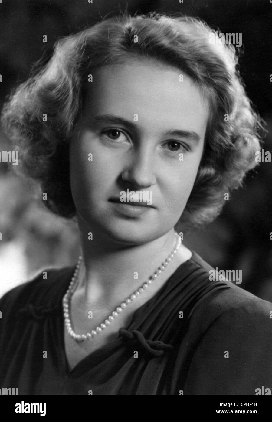 Elisabeth, 22.12.1922 - 22.11.2011, princesa de Luxemburgo, retrato, 1950er Jahre, Foto de stock