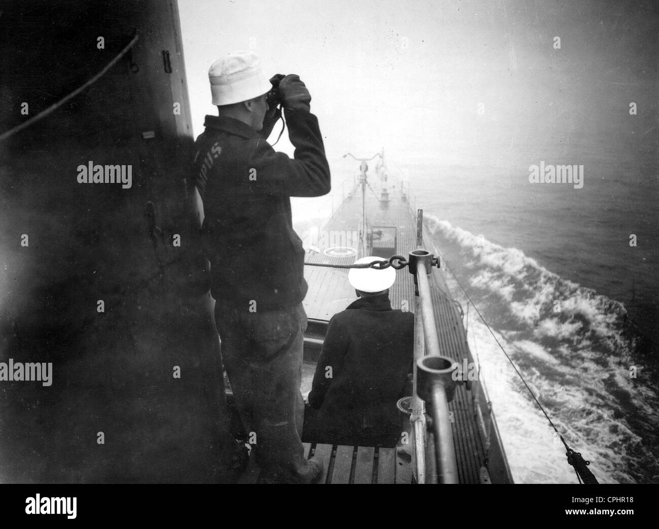 Look-Out del submarino estadounidense USS Grampus, 1941 Foto de stock