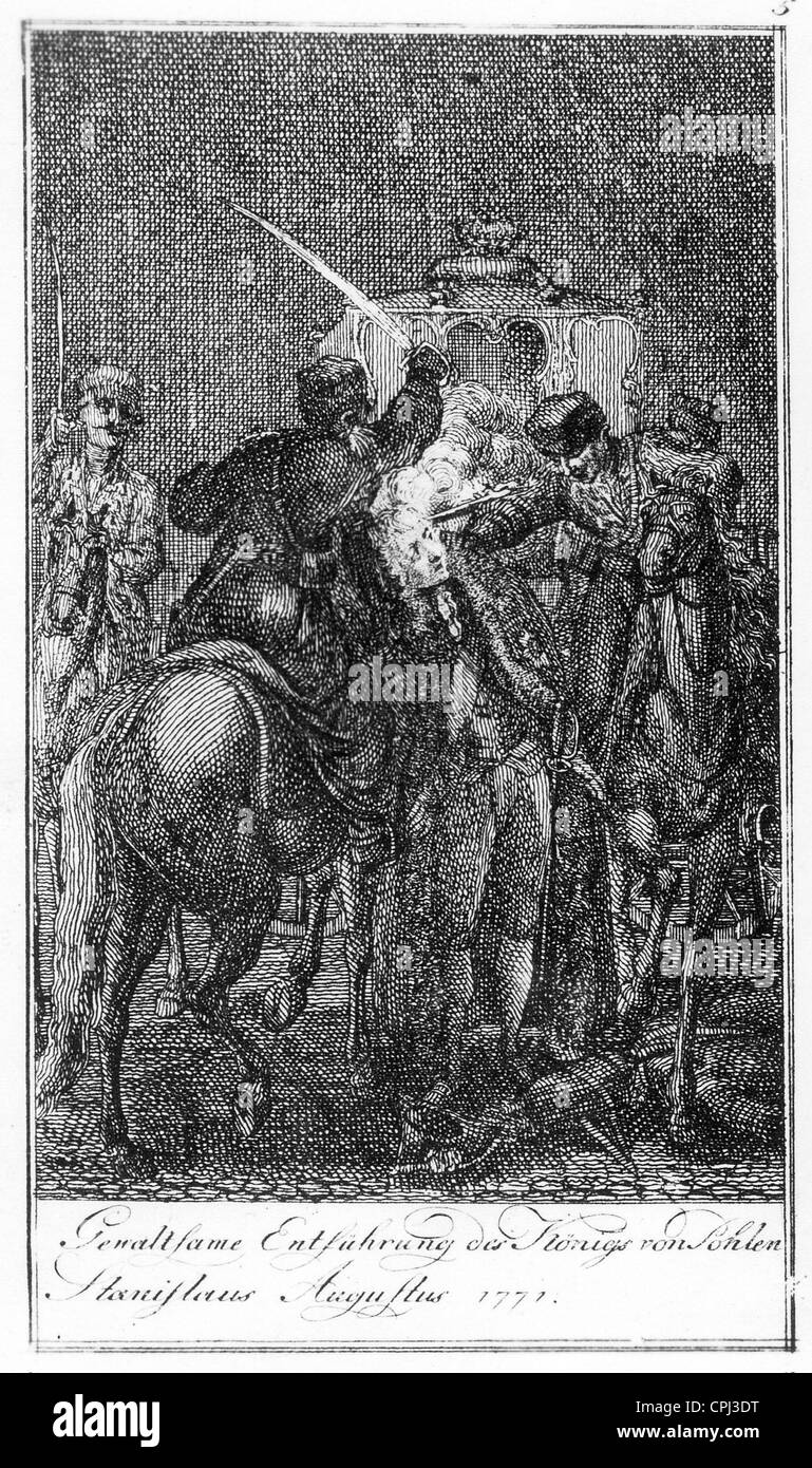 El secuestro del último rey polaco Estanislao II, 1771 Foto de stock