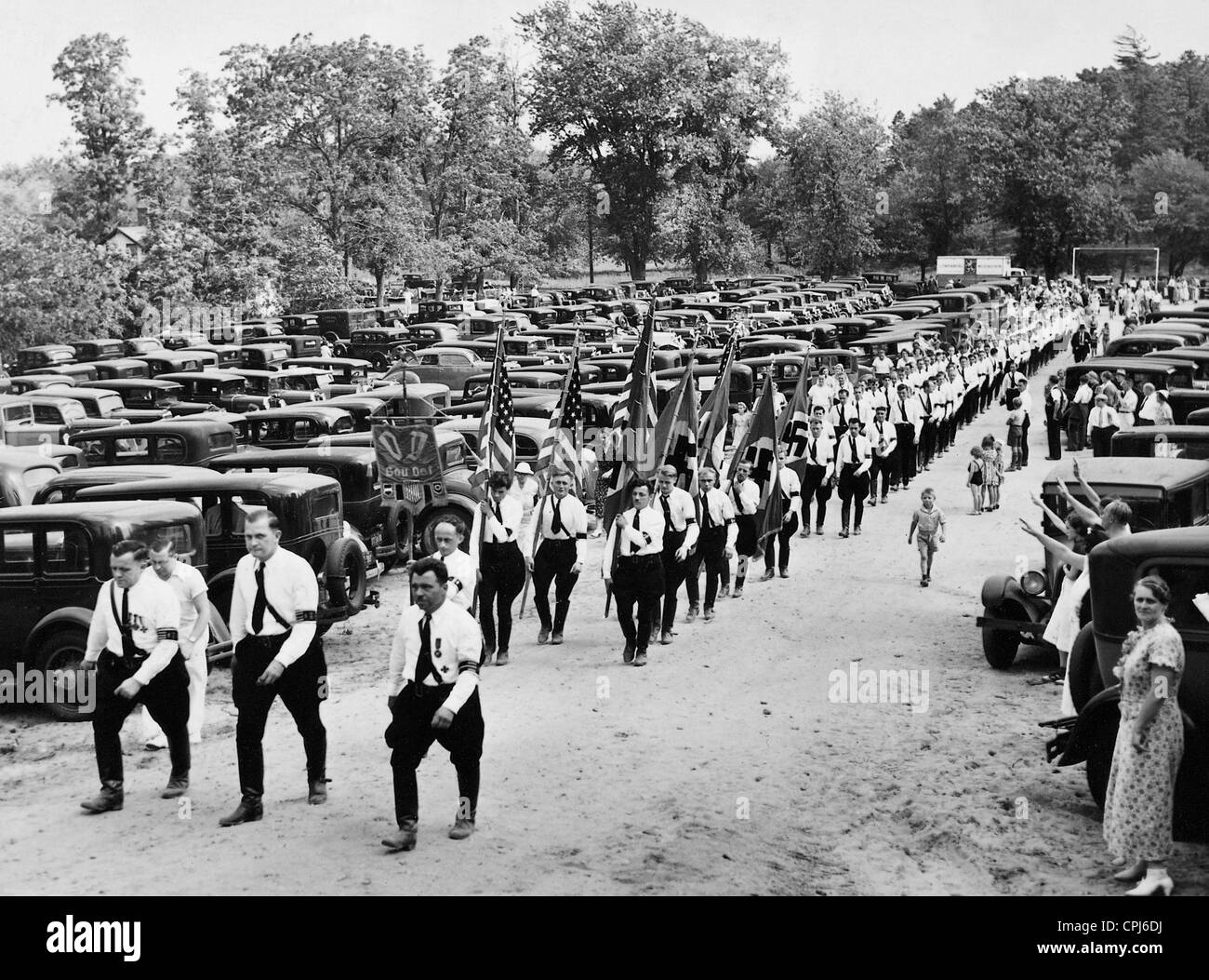 Desfile del Bund germano-americana en Long Island, 1936 Foto de stock