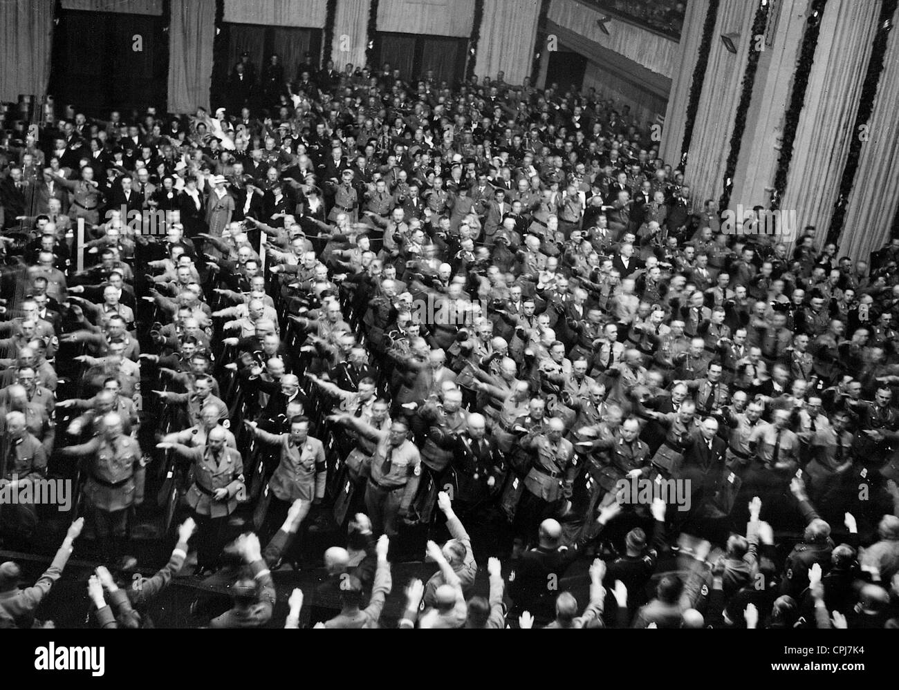 El anuncio de las Leyes de Nuremberg, 1935 Foto de stock