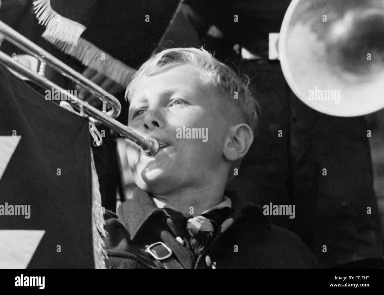 Los trompetistas del Jungvolks Foto de stock