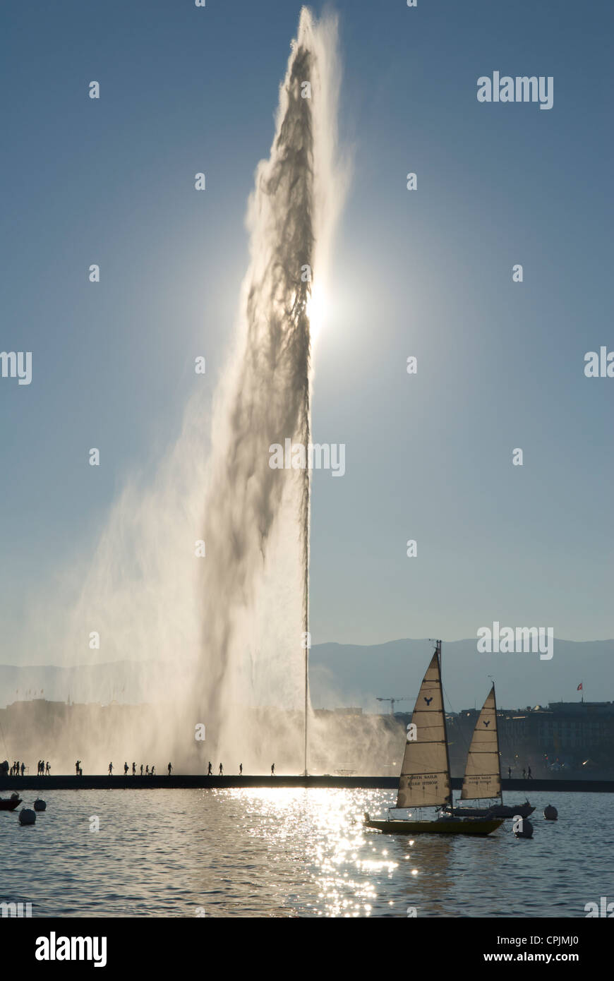 Jet d'Eau Geneva Switzerland Foto de stock