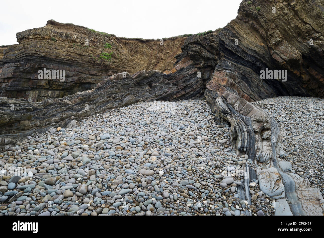 La costa en la Bude, North Cornwall Foto de stock