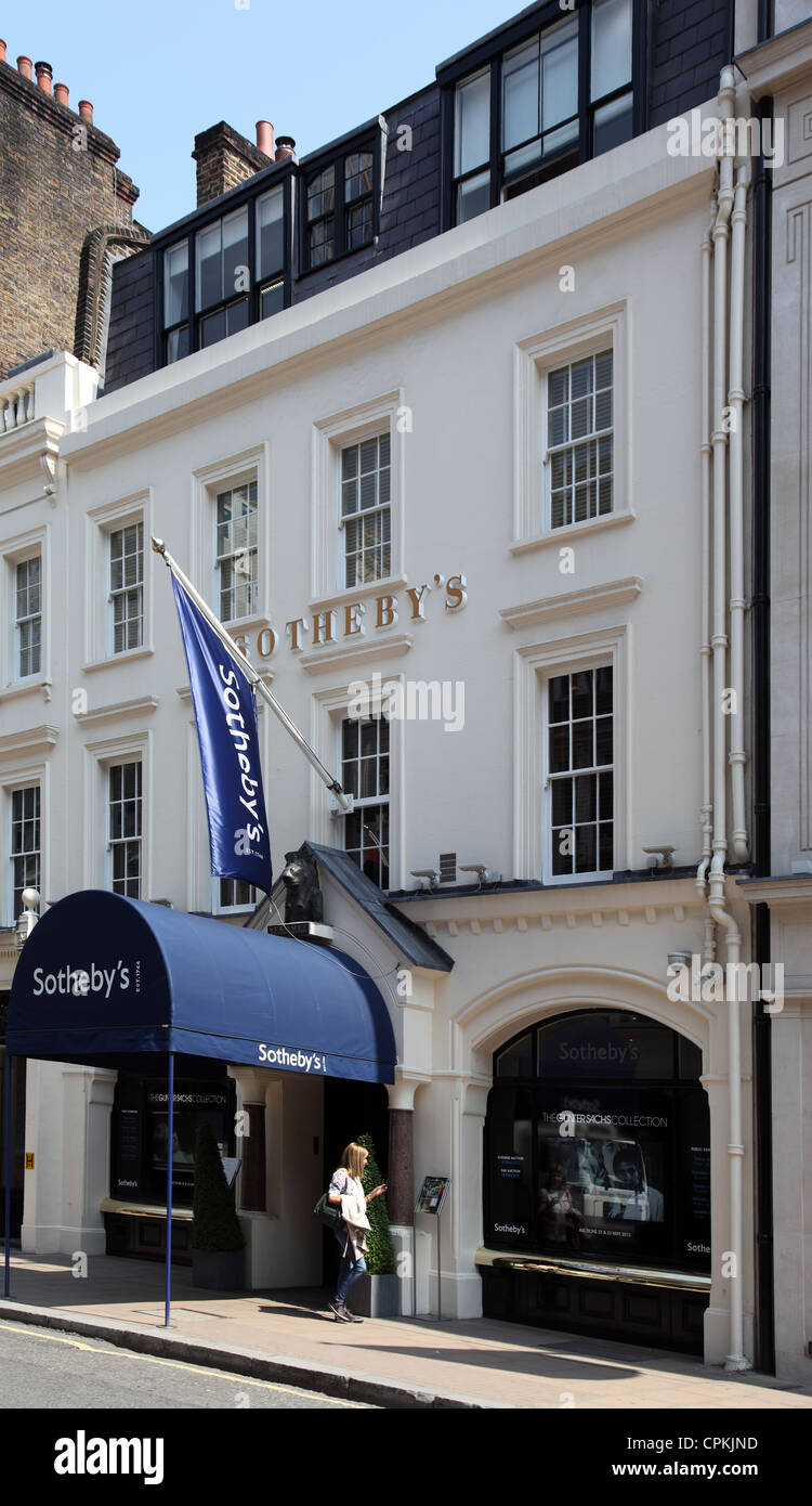 Casa de subastas de arte Sothebys, New Bond Street, Londres Foto de stock