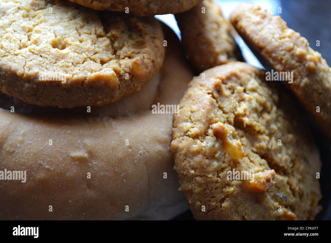 Pan y cookie. Foto de stock