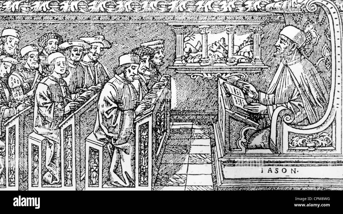Cátedra de Derecho, 1533 Foto de stock