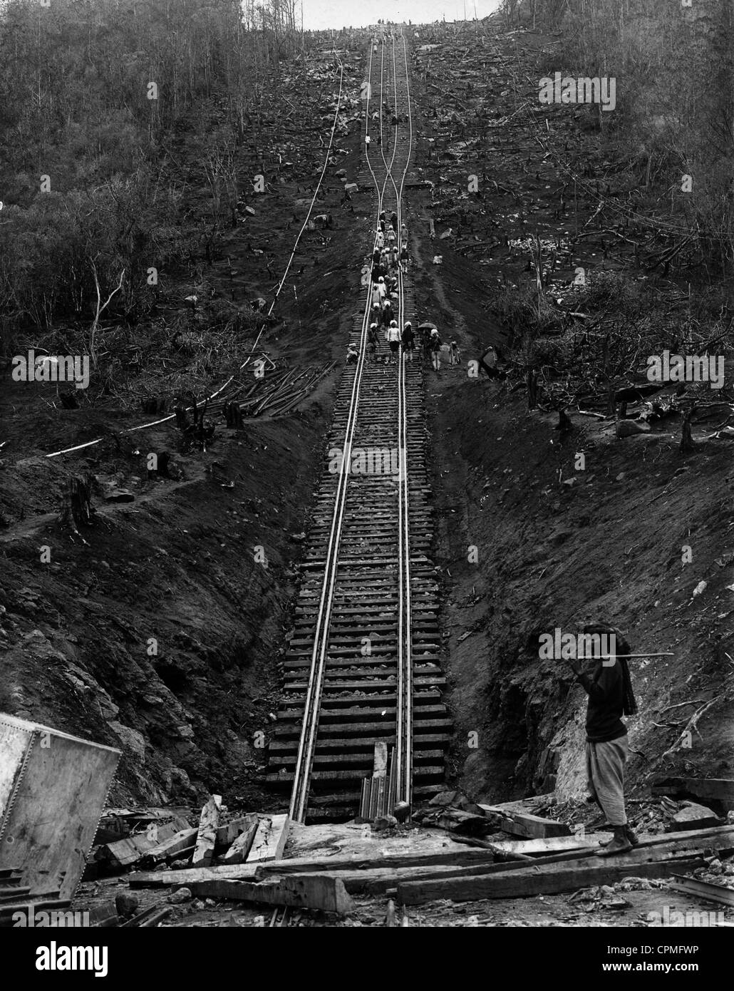 Ferrocarril de Uganda en British East-Africa a comienzos del siglo XX. Foto de stock