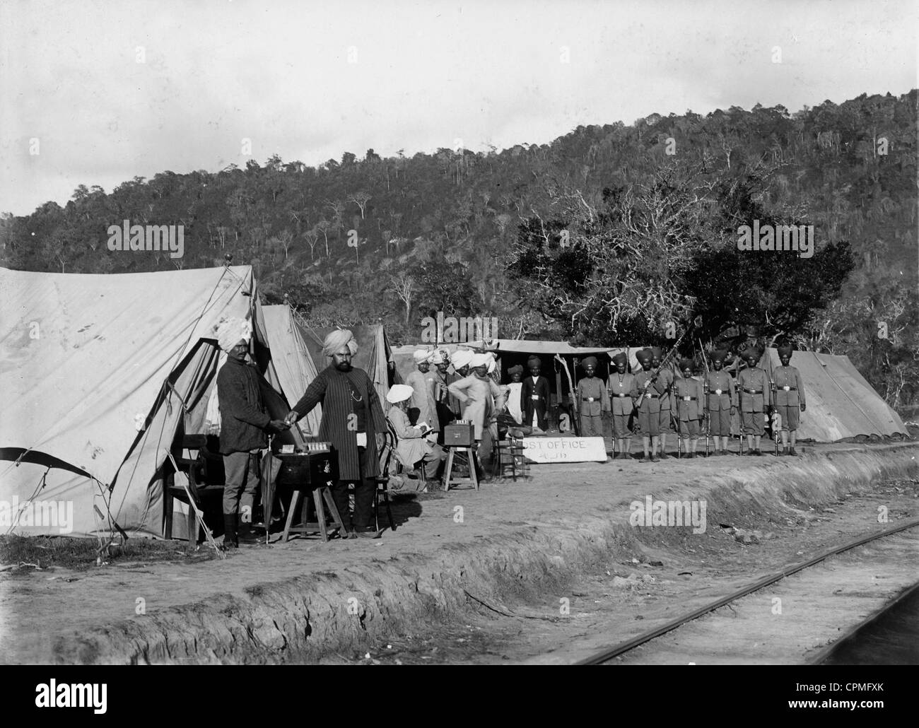 Ferrocarril de Uganda en British East-Africa a comienzos del siglo XX. Foto de stock