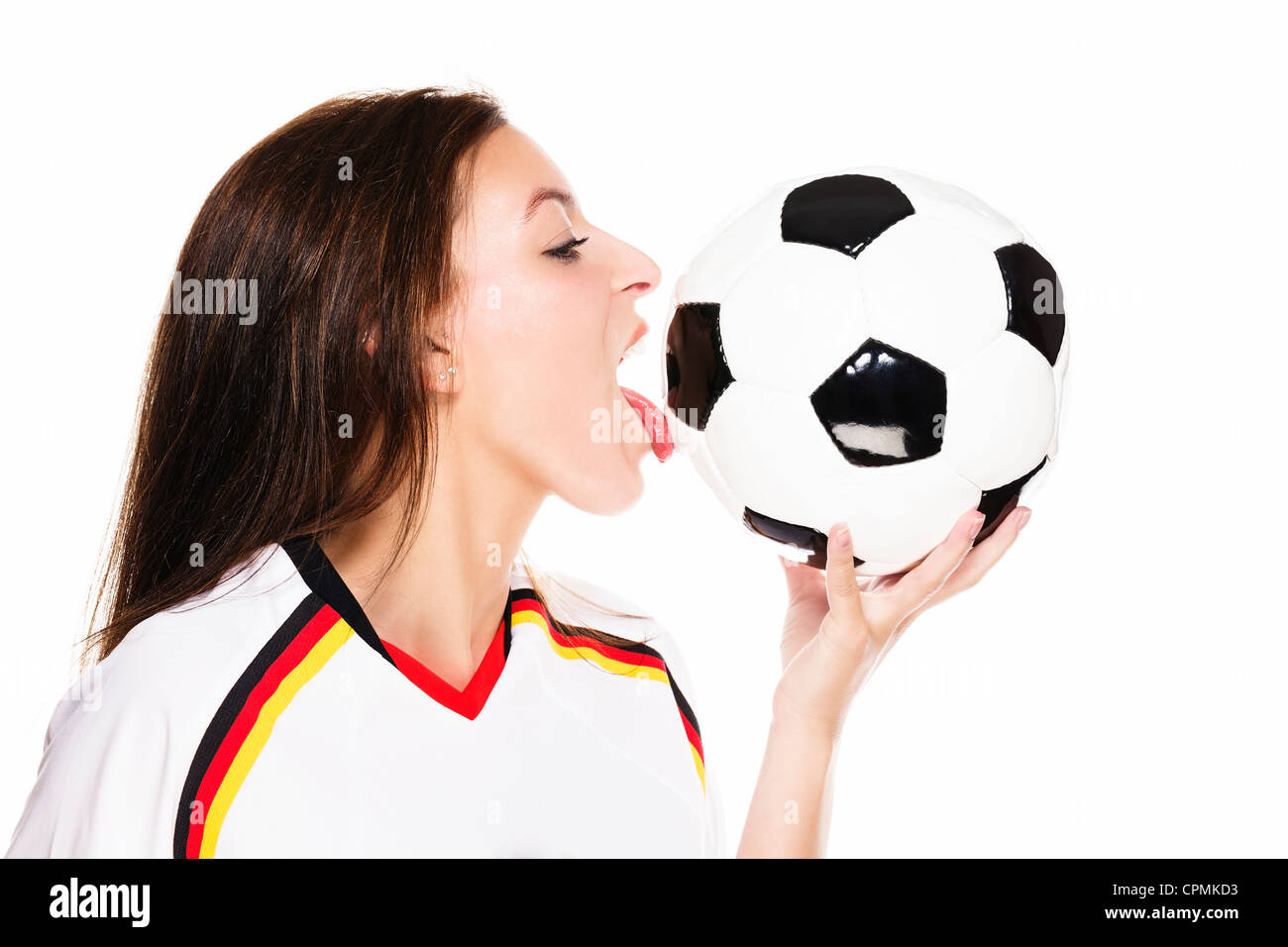 Mujer con camiseta de fútbol fotografías e imágenes de alta resolución -  Alamy