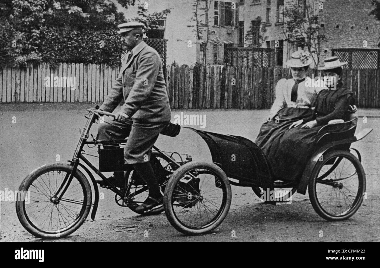 El vehículo de motor de tres ruedas, 1899 Foto de stock