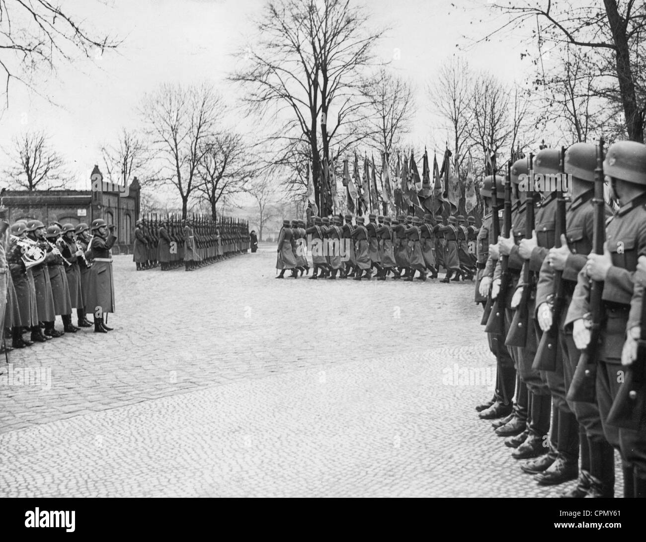 Soldados del batallón de la guardia en Berlín, 1939 Foto de stock