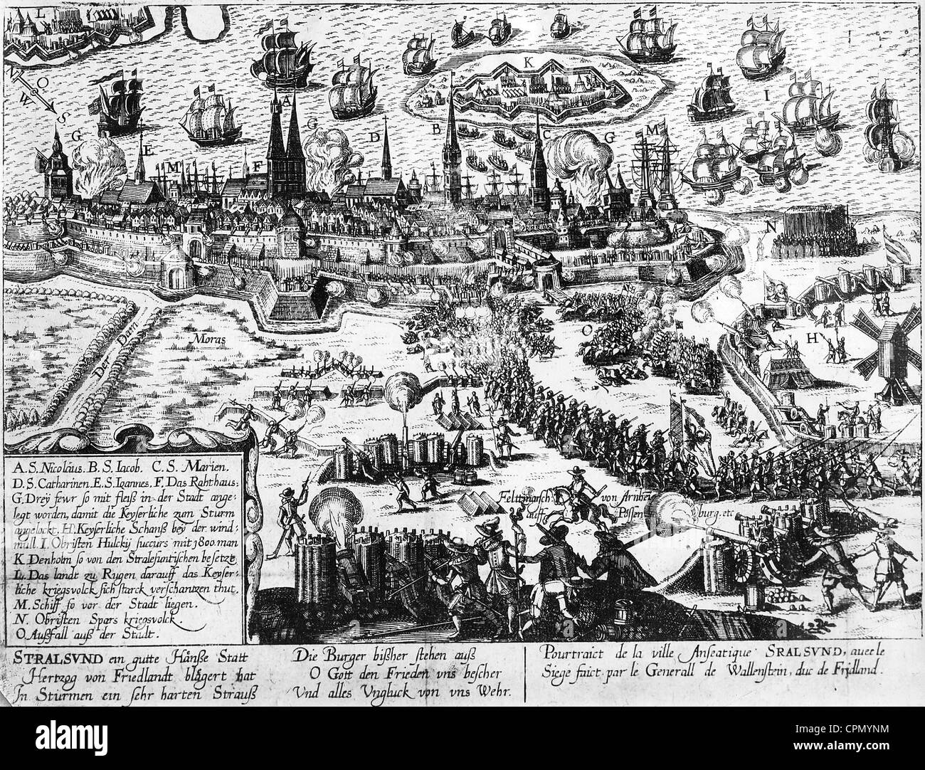 Sitio de Stralsund, 1628 Foto de stock