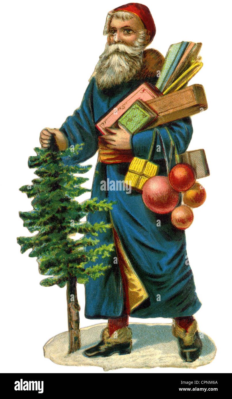 Navidad, Padre Navidad, caracterización original del San Nicolás, Alemania, alrededor de 1890, Derechos adicionales-Clearences-no disponible Foto de stock