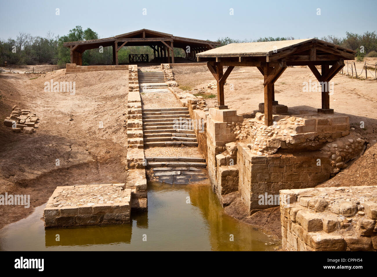 "Las ermitas" Bautismo sitio, Betania más allá del Jordán, Jordania, Asia Occidental Foto de stock