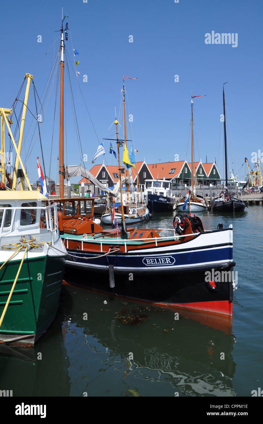 Los barcos de pesca en el puerto de Oudeschild, Texel, Holanda Foto de stock