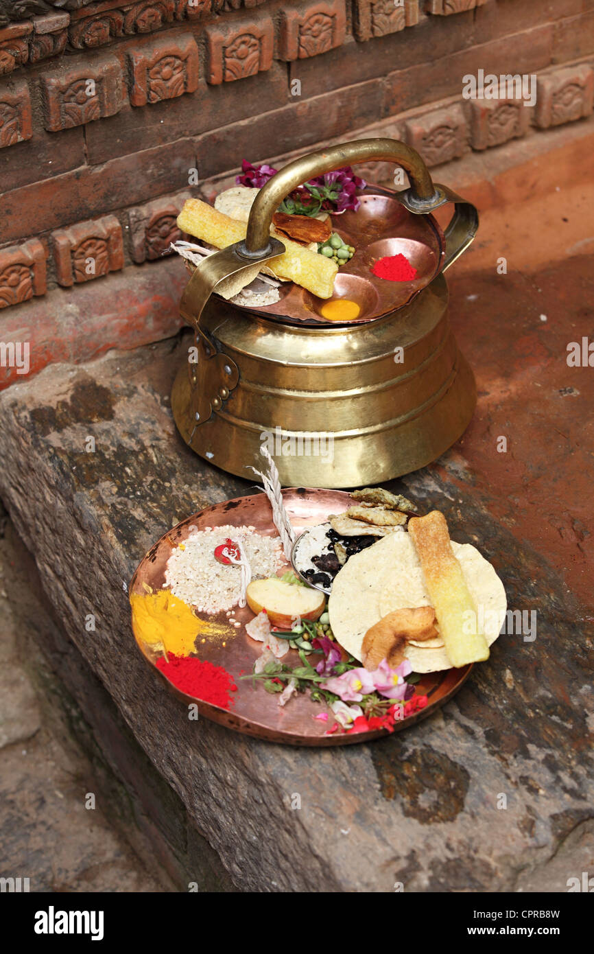 Nepalesa celebración de ofrendas Foto de stock