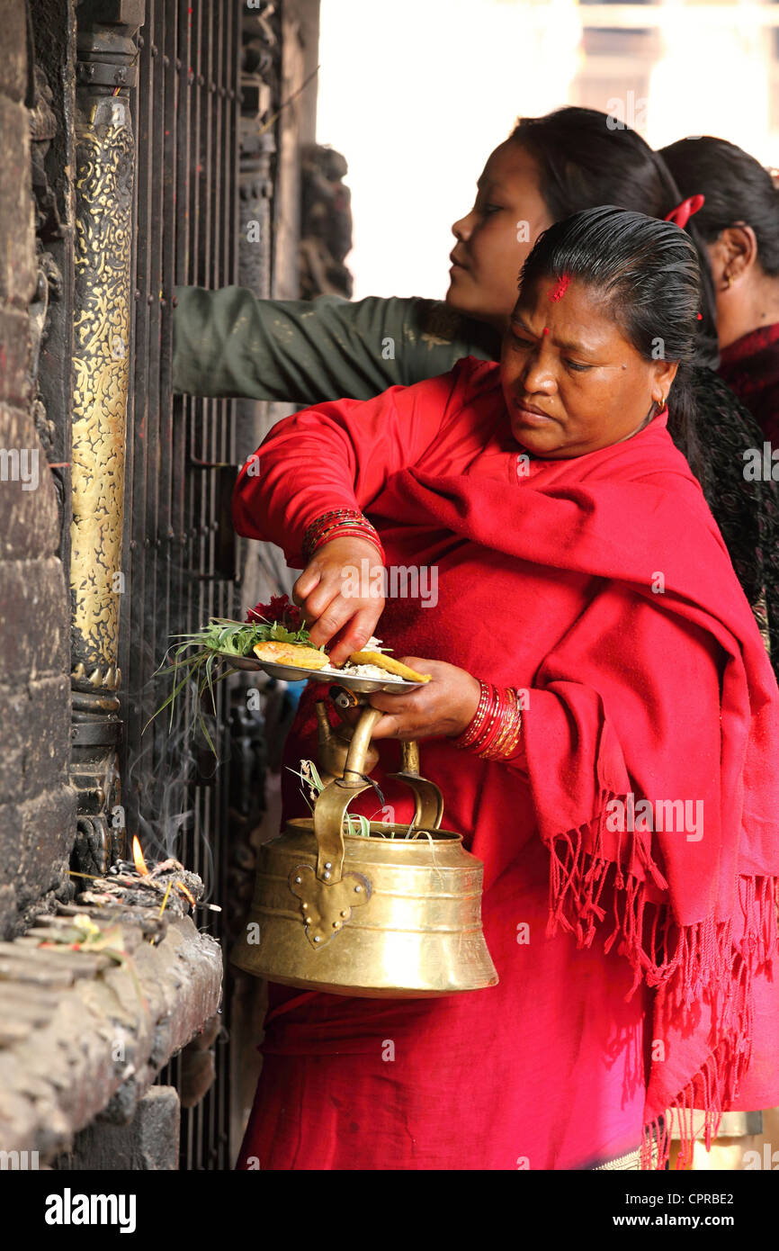 Nepalesa celebración de ofrendas Foto de stock