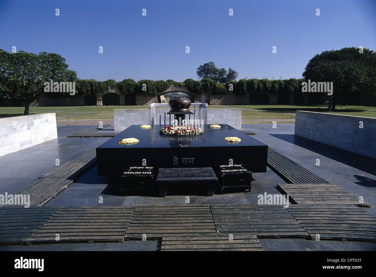 Gandhi, Mohandas Karamchand, llamado Mahatma, 2.10.1869 - 30.1.1948, político indio, su tumba en Nueva Delhi, India, Foto de stock