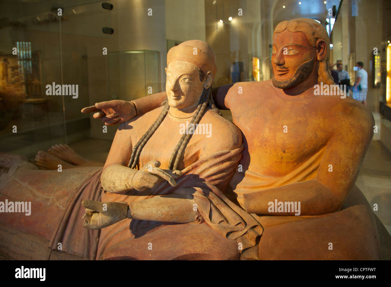 Sarcófago de los esposos, terracota etrusco, matrimonio, 6º siglo DC, Musée du Louvre, París, Francia, Europa Foto de stock