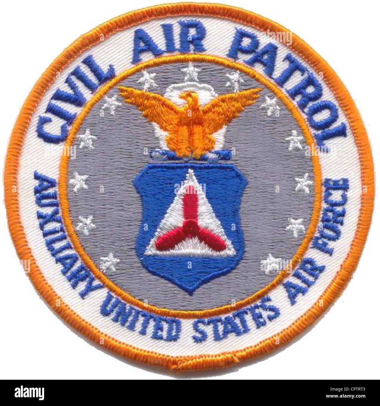Cuatro pulgadas de la patrulla aérea civil junta de tela, autorizado para uso entre febrero de 1970 y febrero de 1983. Foto de stock