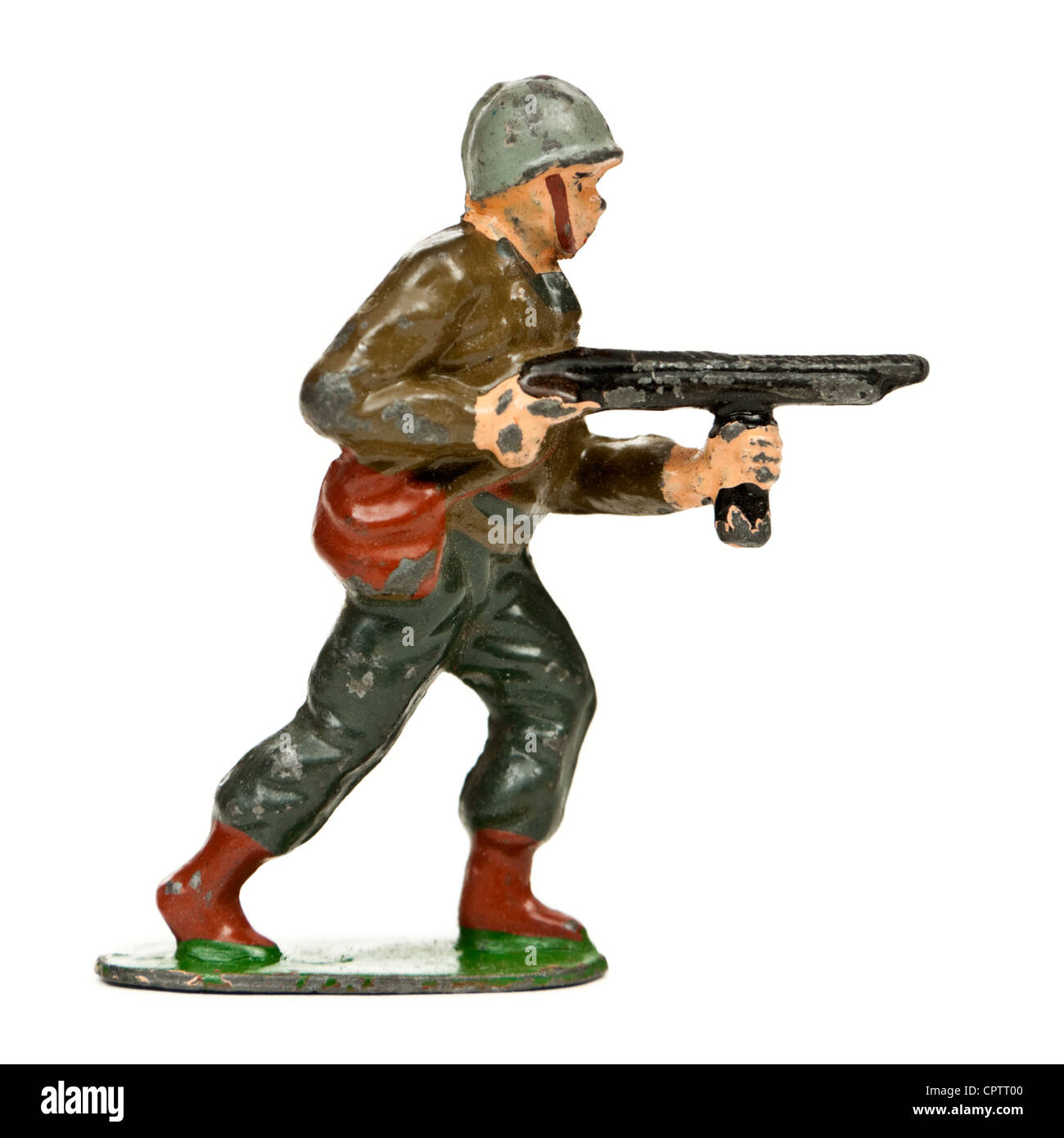 Vintage plomo soldado de juguete Fotografía de stock - Alamy