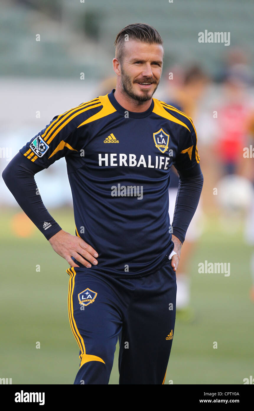 David Beckham jugando con el LA Galaxy Foto de stock