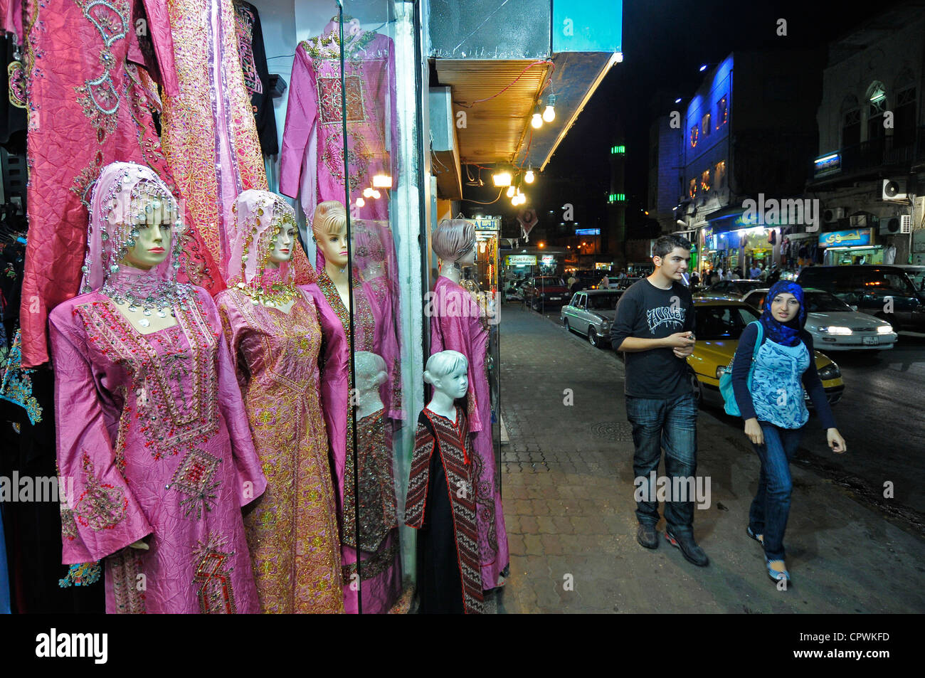 Asia Jordania Ammán tienda de ropa tradicional Foto de stock