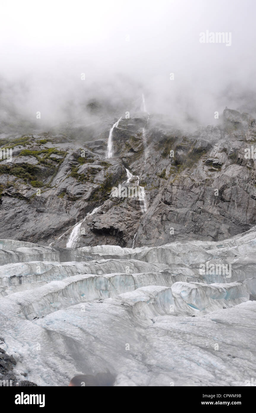 Glaciar Franz Josef Costa Oeste, Isla del Sur, Nueva Zelanda Foto de stock