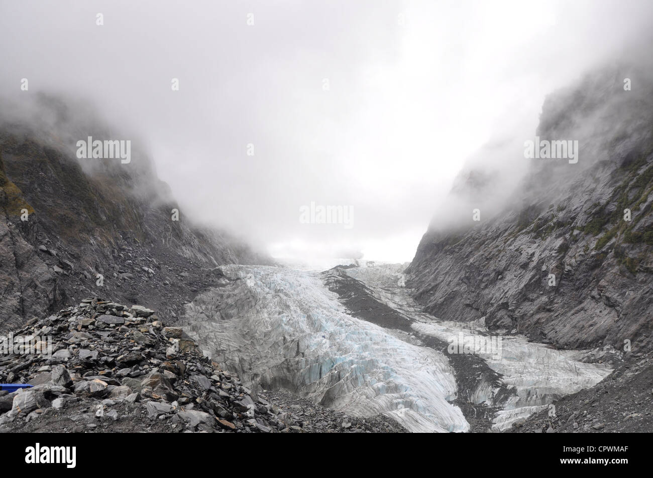 Cara Terminal del glaciar Franz Josef Costa Oeste de la Isla Sur de Nueva Zelanda Foto de stock