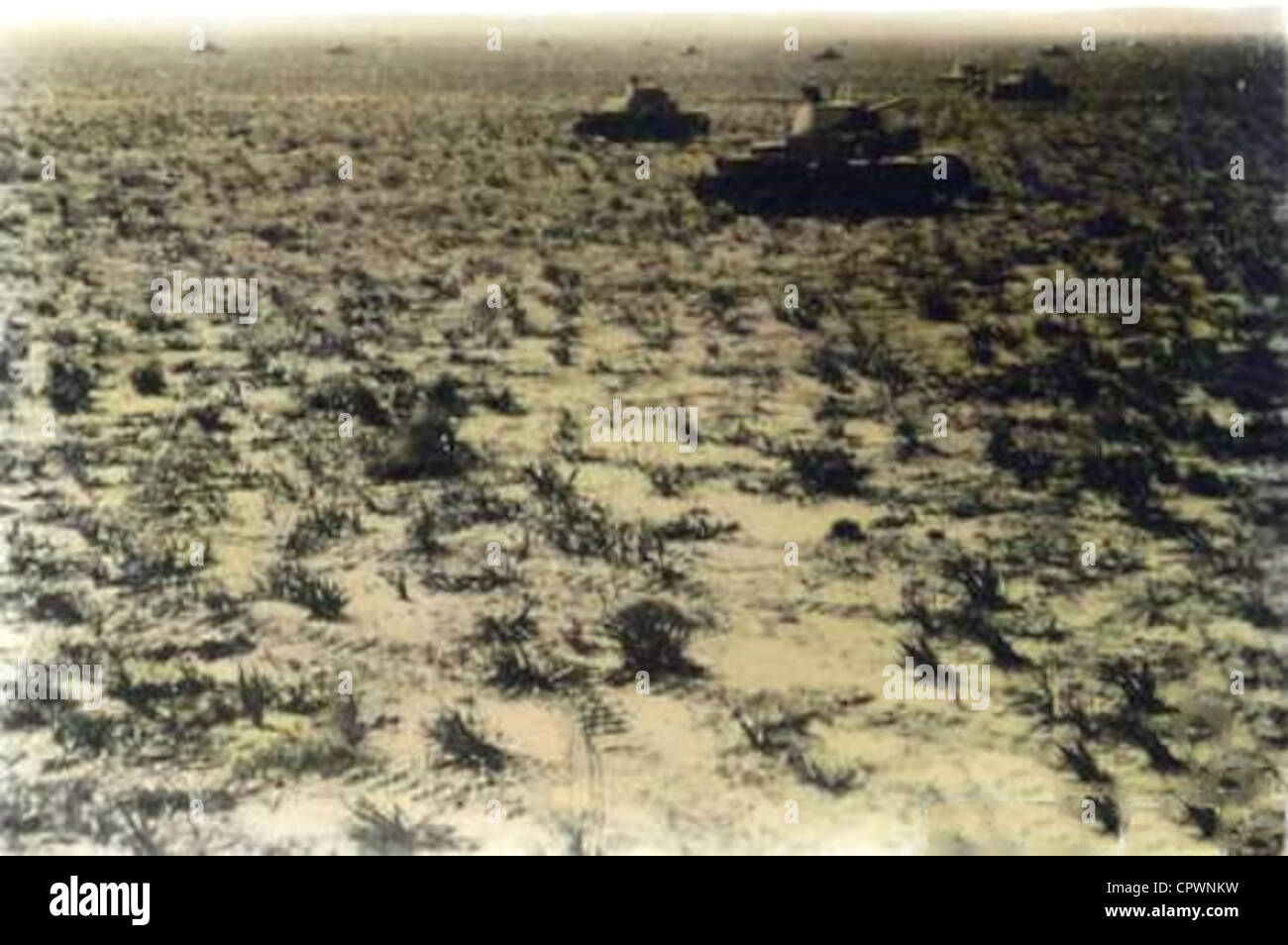 Pasmado italiano tanques M13/40 cerca de Tobruk, Libia. Foto de stock