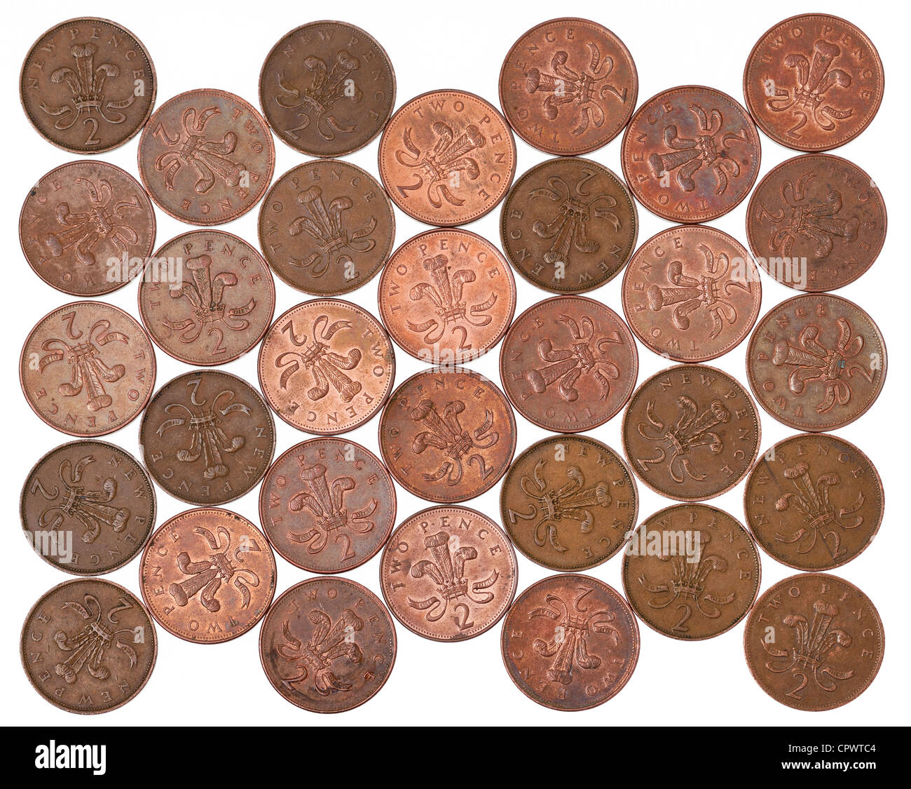 UK p 2 monedas Foto de stock
