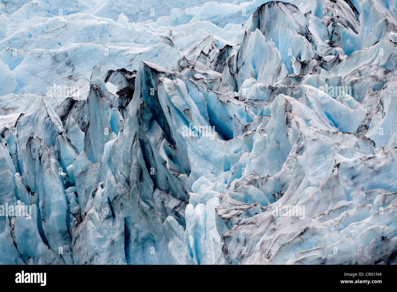 Portage glaciar en las montañas Chugach, la Península Kenai cerca de Anchorage, Alaska, EE.UU. Foto de stock