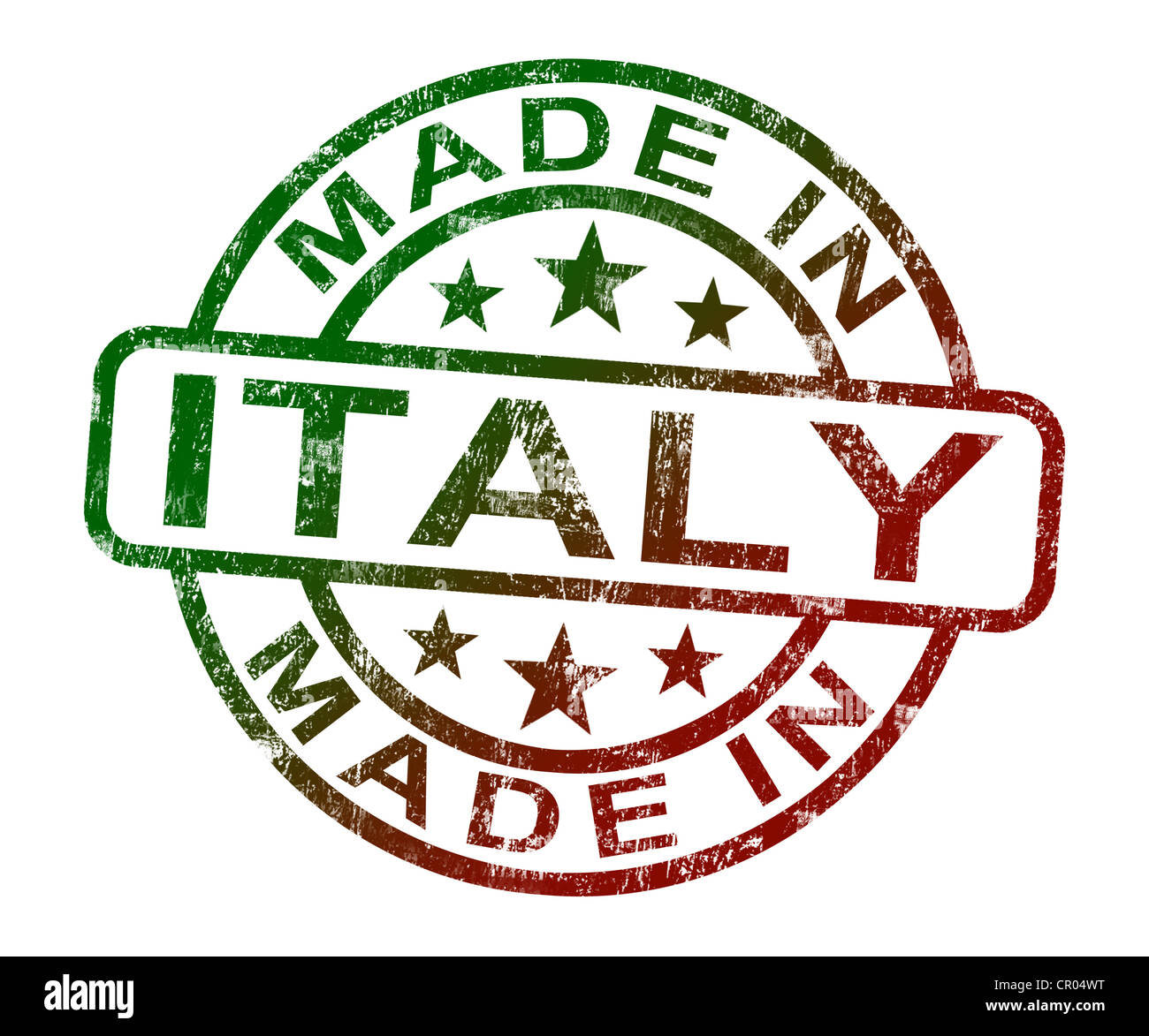 Made in Italy Sello mostrando el producto italiano o producir Foto de stock