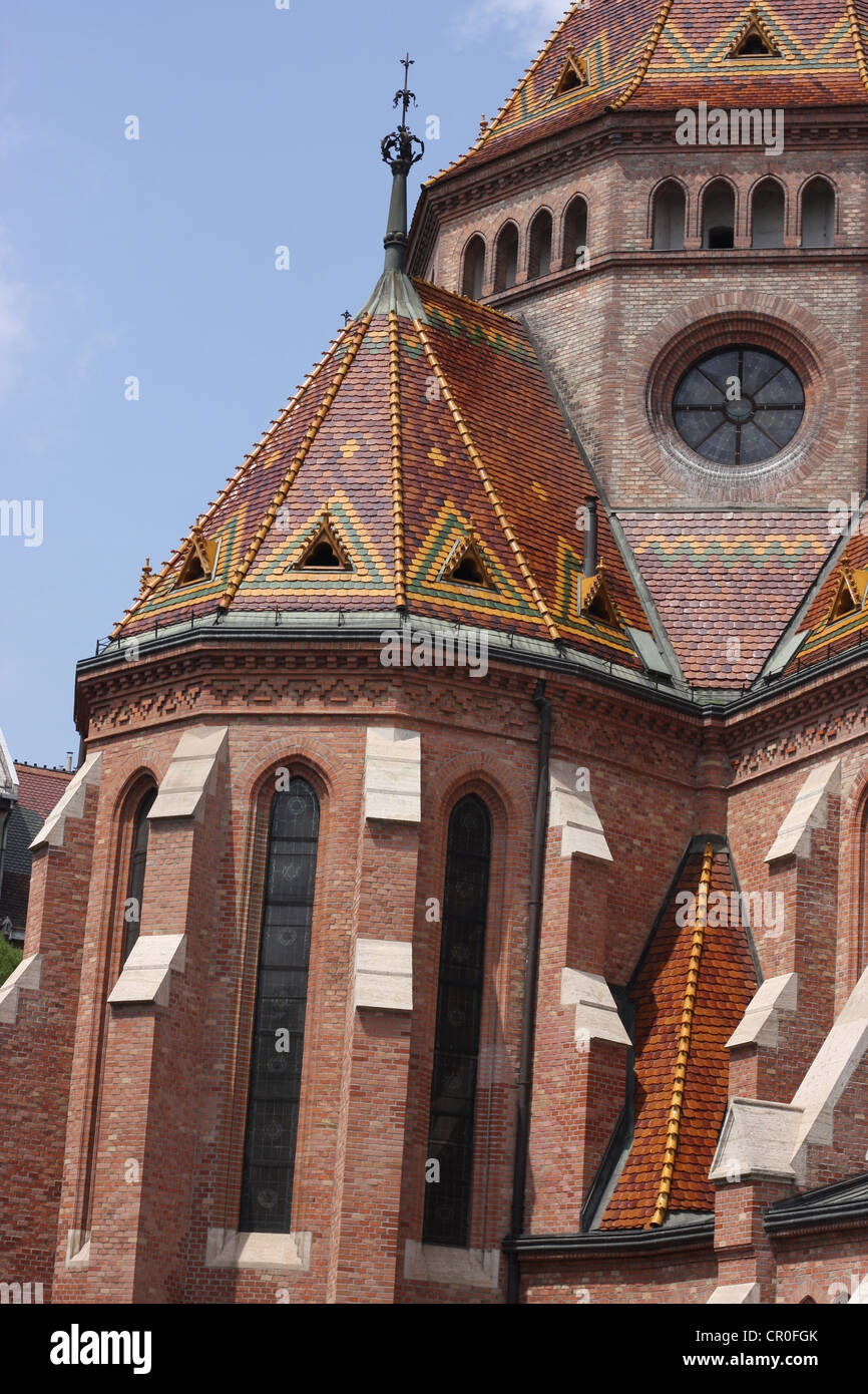 Interior de la iglesia calvinista de la ciudad de Budapest. Foto de stock