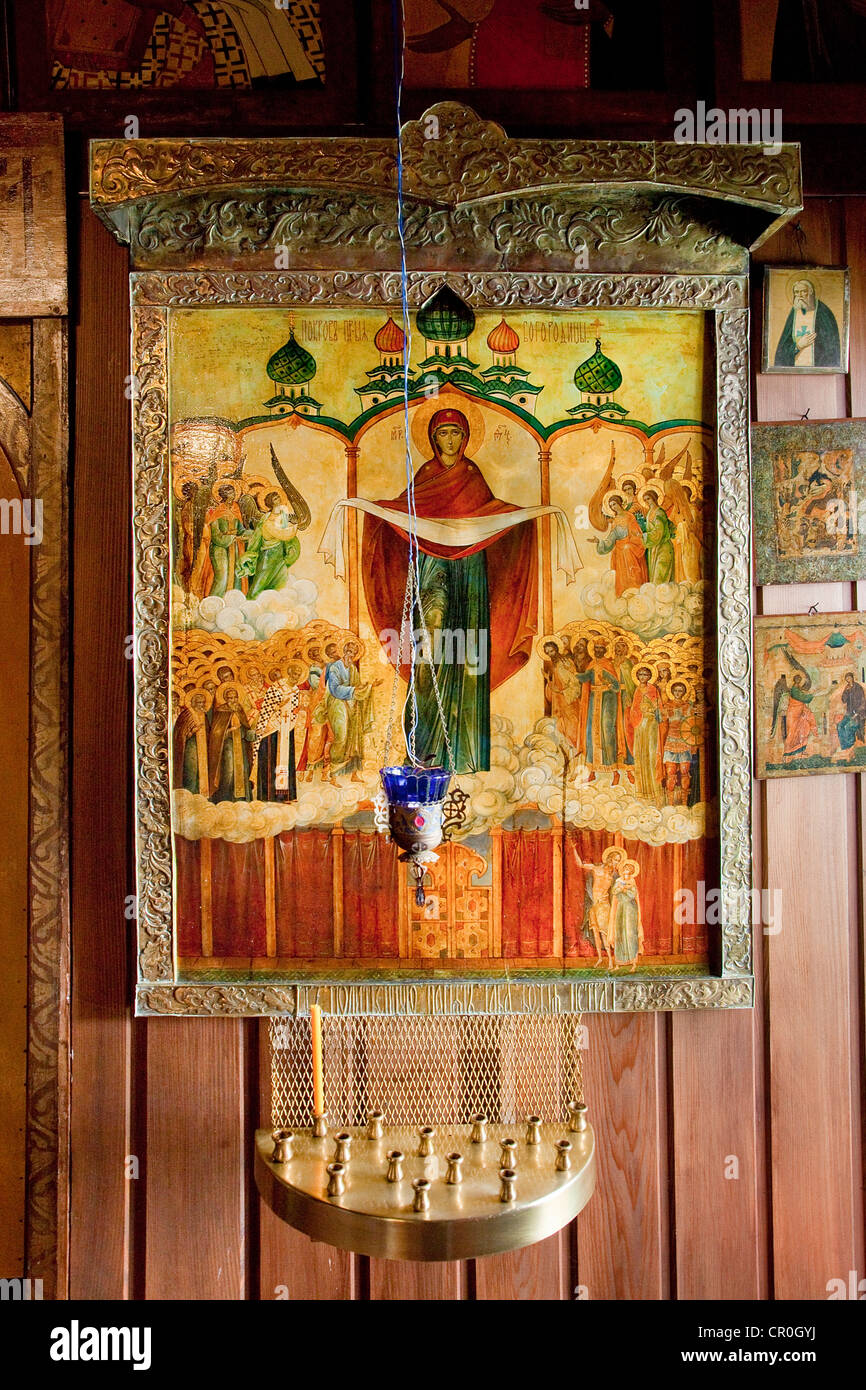 Francia, París, Iglesia ortodoxa rusa de San Serafín de Sarov, incensario Foto de stock