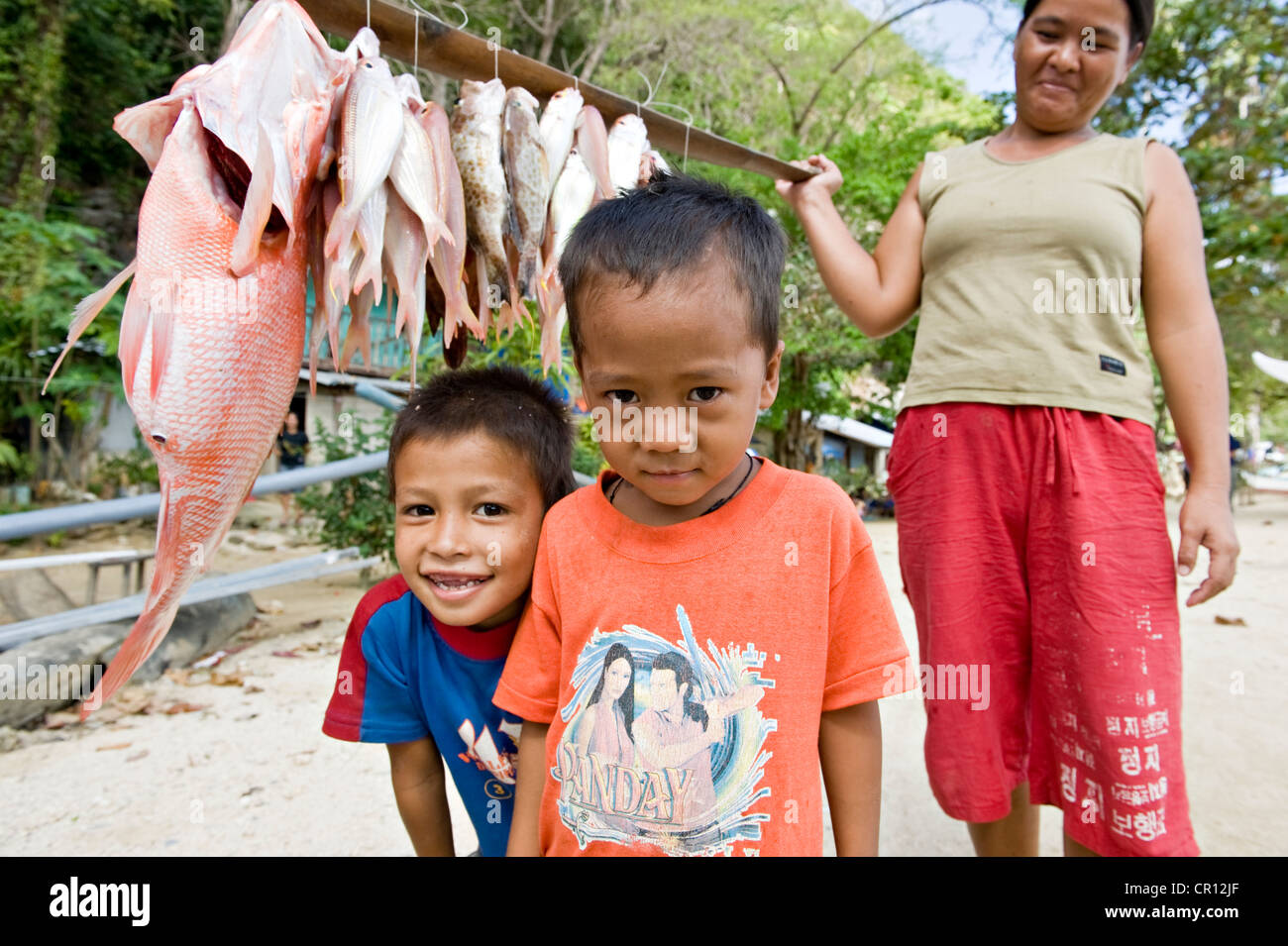 Isla de Palawan, Filipinas, El Nido, poblado de pescadores Foto de stock