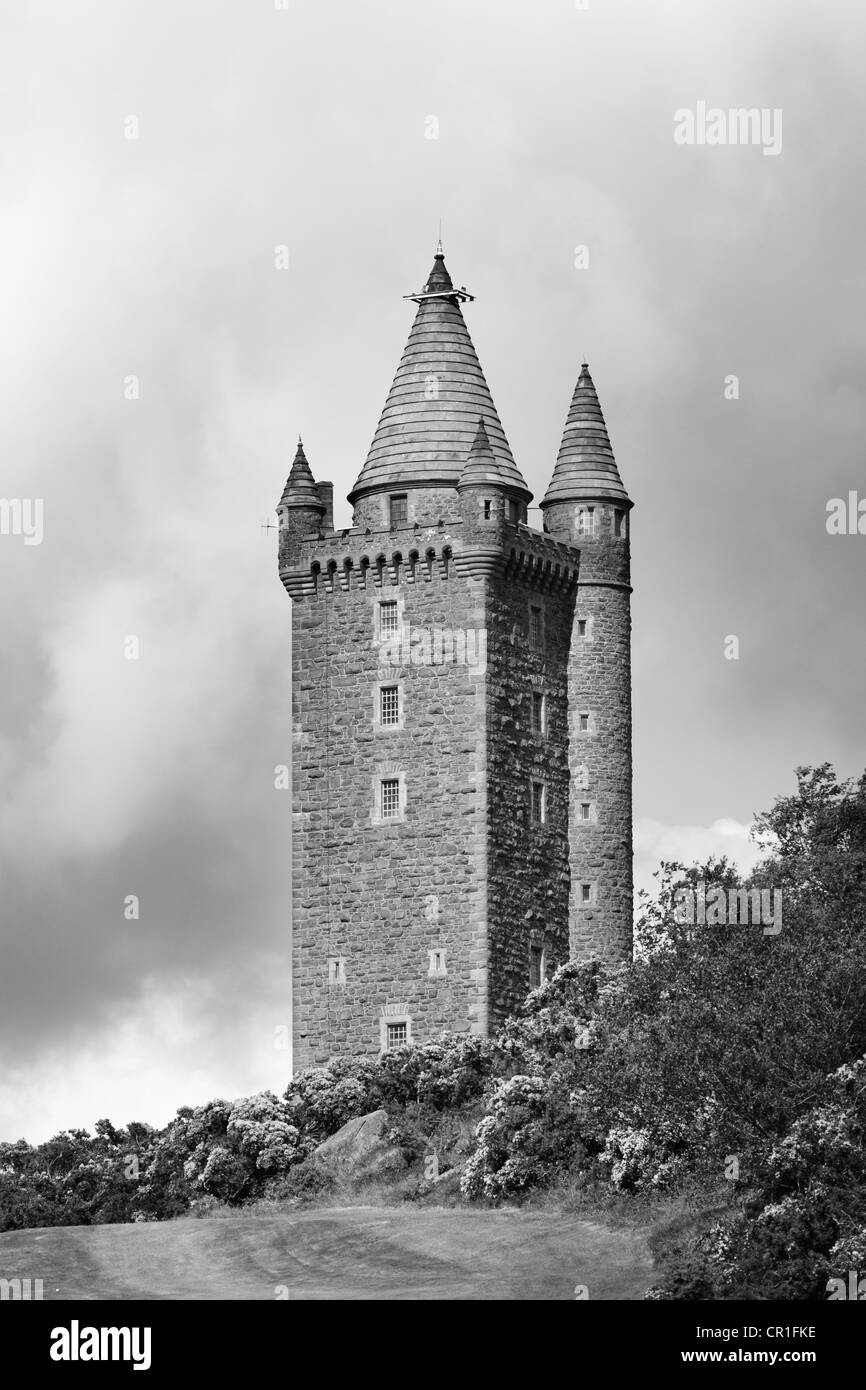 Scrabo Tower, Newtownards, Condado de Down, Irlanda del Norte, Reino Unido, Europa, PublicGround Foto de stock