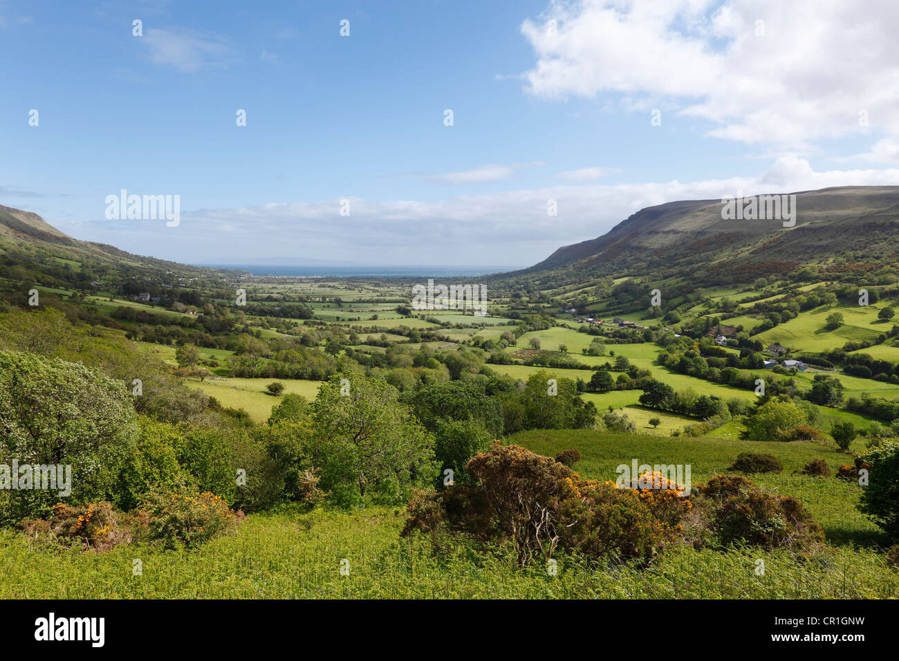 Glenariff valle, cañadas de Antrim, Condado de Antrim, Irlanda del Norte, Irlanda, Gran Bretaña, Europa Foto de stock