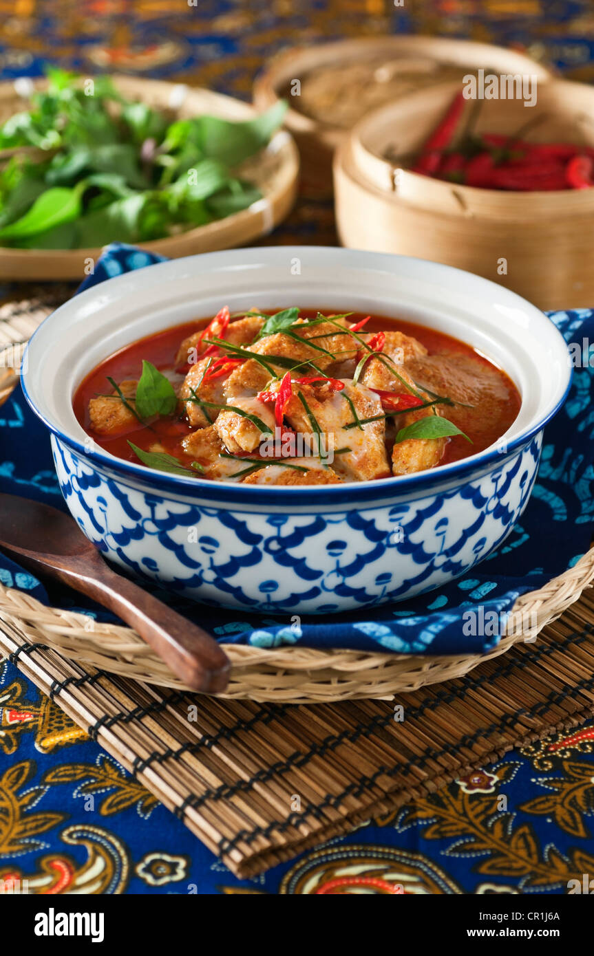Pollo al curry Panang tailandés Tailandia comida Foto de stock
