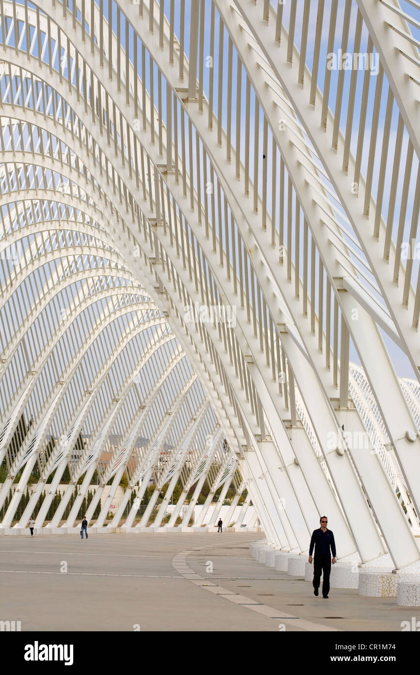 Ática, Grecia, Atenas, Maroussi, OAKA Olympic Stadium construido en 2004 por el arquitecto Santiago Calatrava, el Ágora Foto de stock
