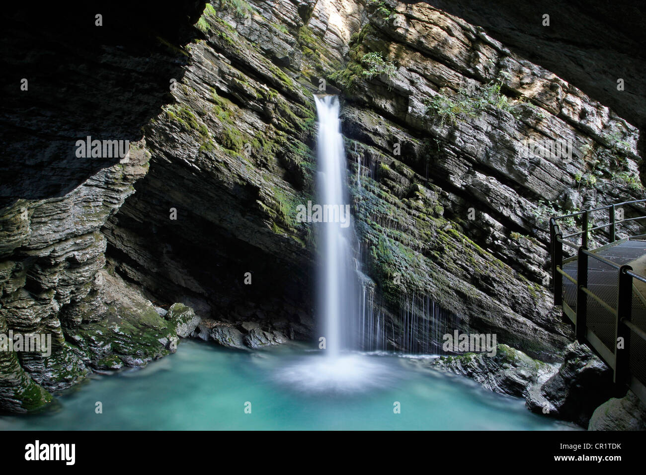 Thur cascadas en el río Saentisthur Unterwasser, Toggenburg, Cantón de San Gallen, Suiza, Europa, PublicGround Foto de stock