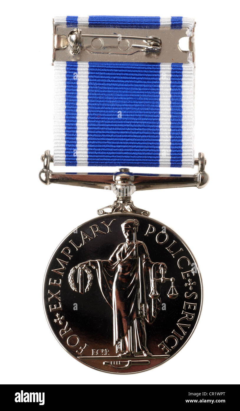 La policía recibió la medalla al servicio largo, corte de policía medalla de servicio larga, REINO UNIDO Foto de stock