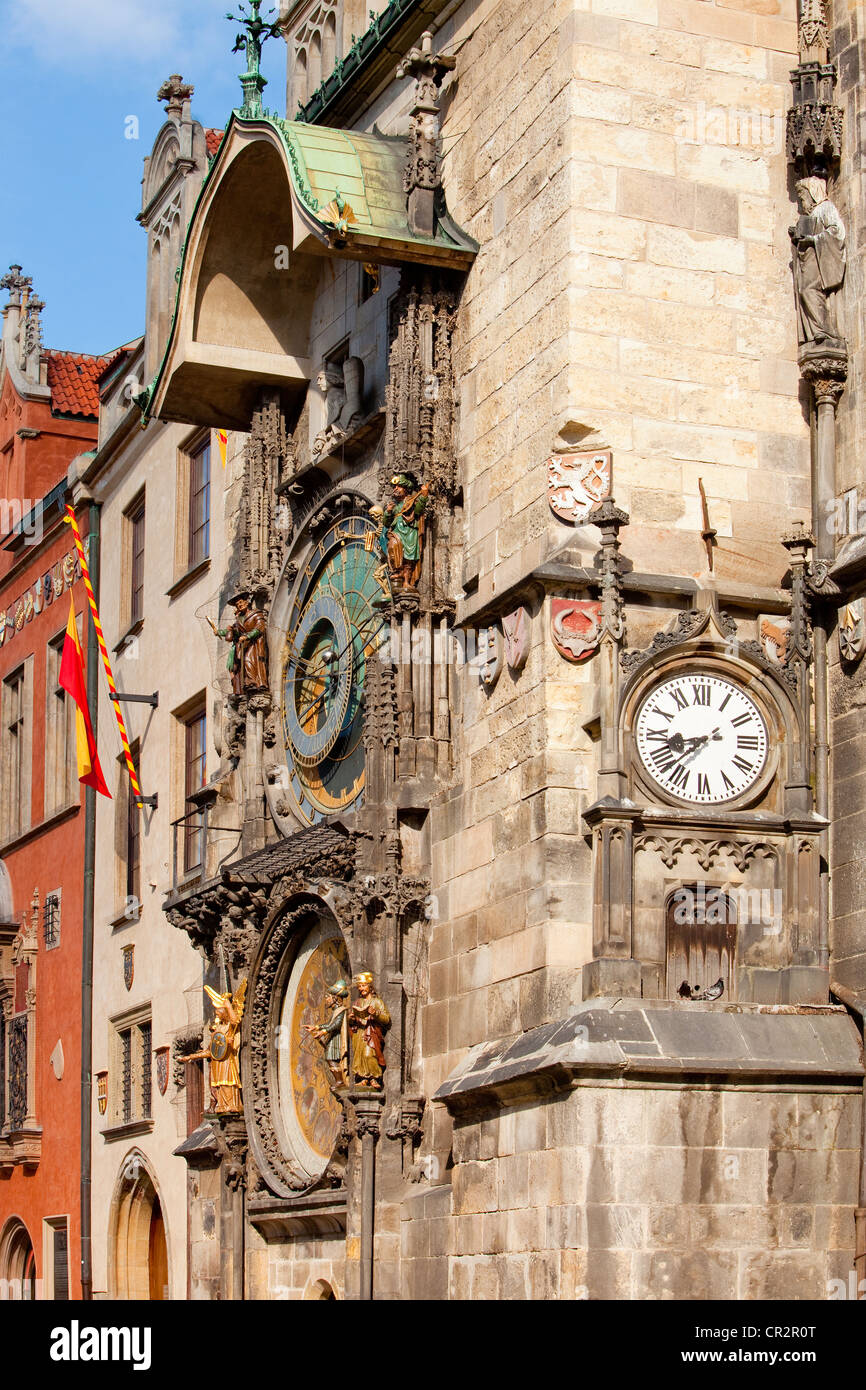 República Checa Praga - el ayuntamiento de la ciudad vieja con el reloj astronómico Foto de stock