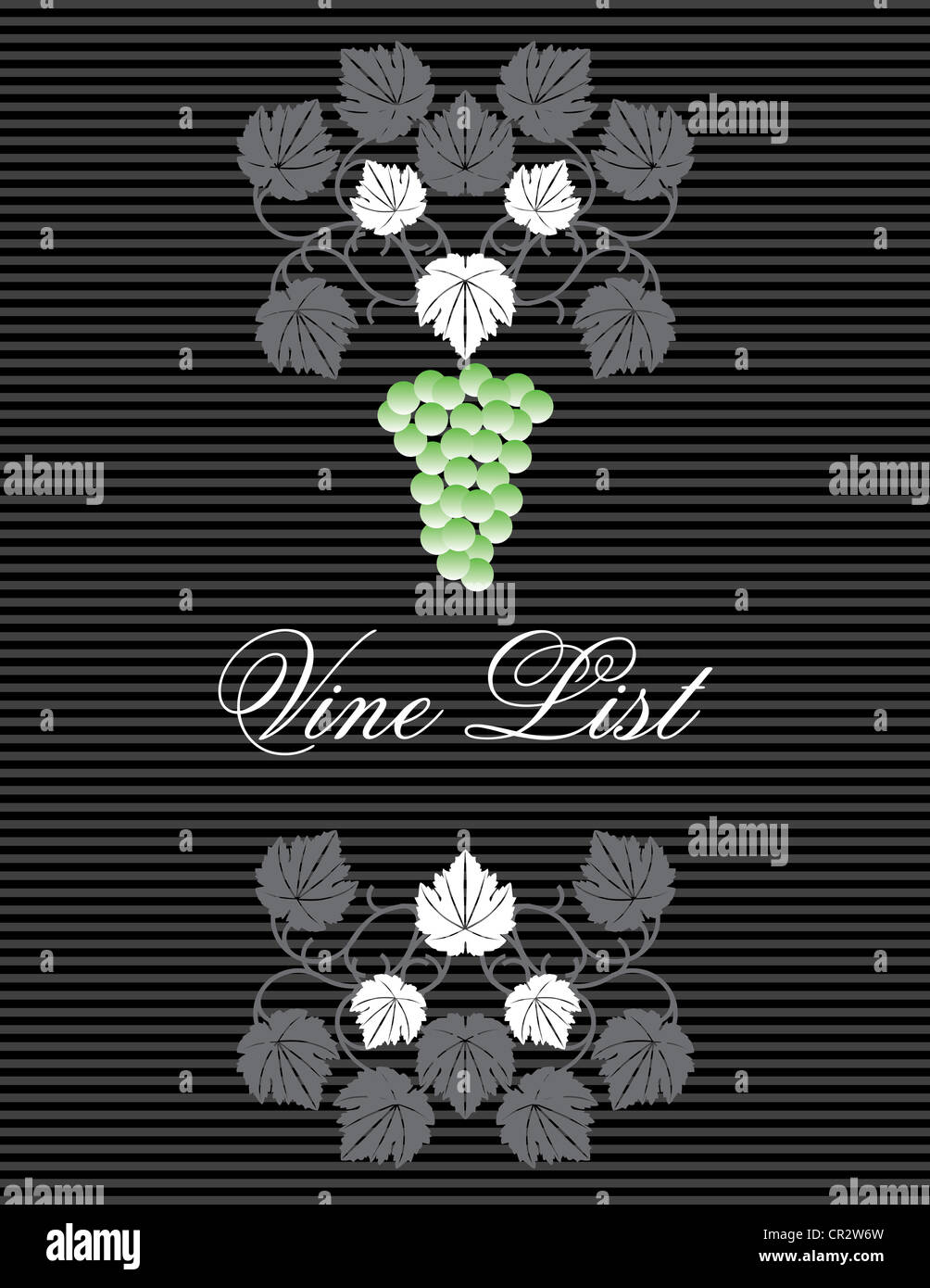 Lista de vinos el diseño de la cubierta Foto de stock