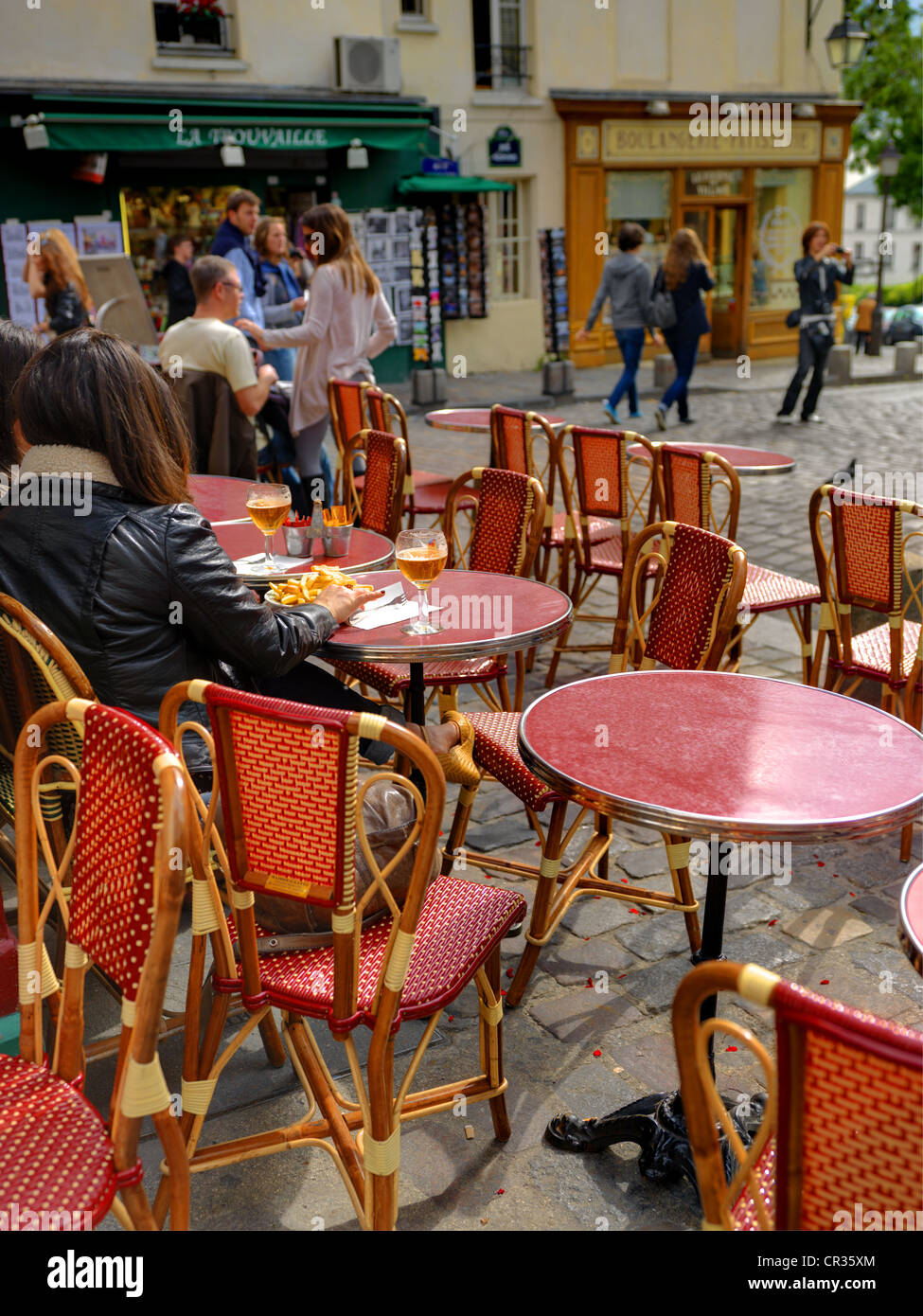 Escena Cafe Paris Foto de stock