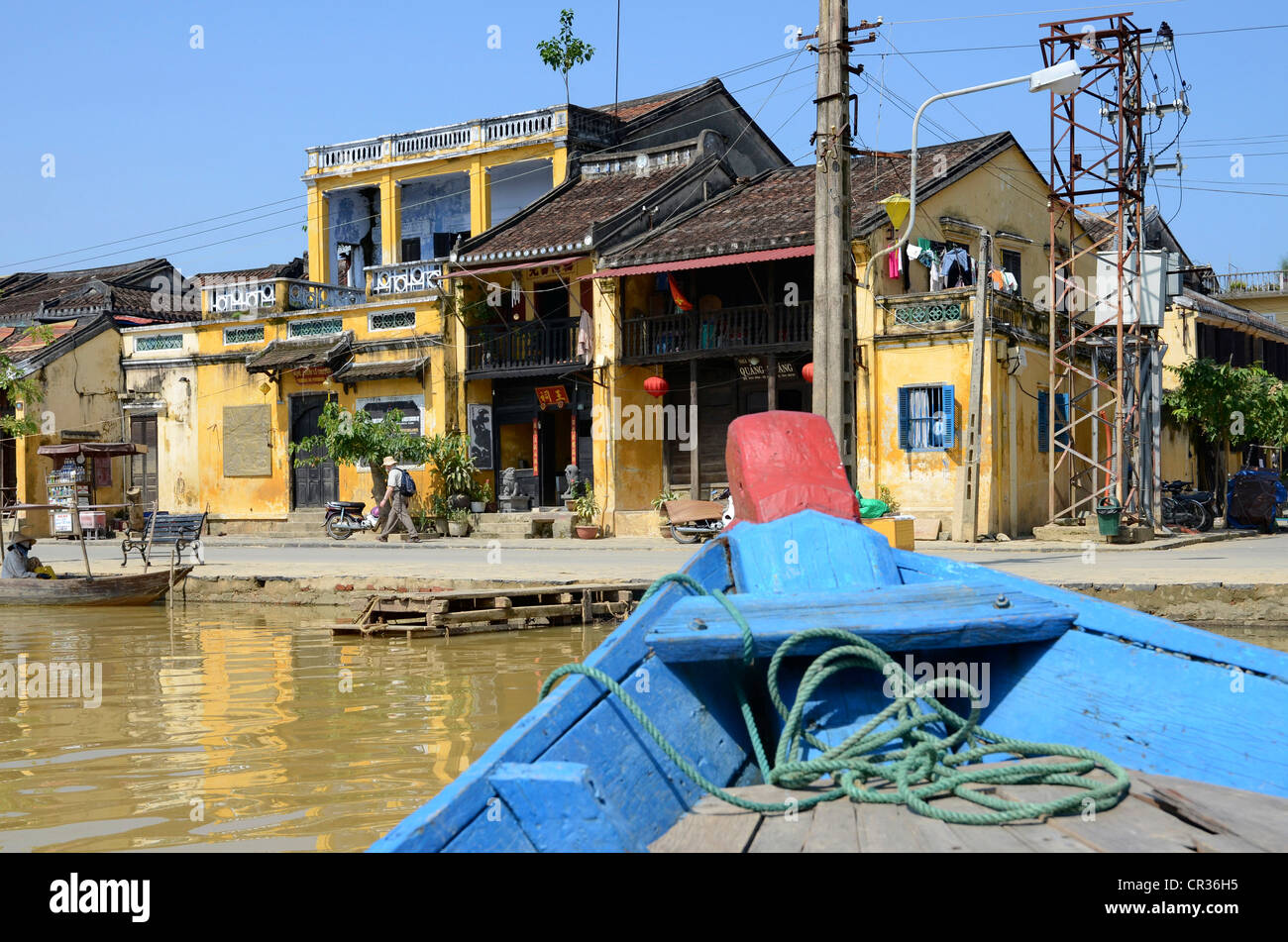 Barco, río Thu Bon, Hoi An, Vietnam, sudeste de asia Foto de stock