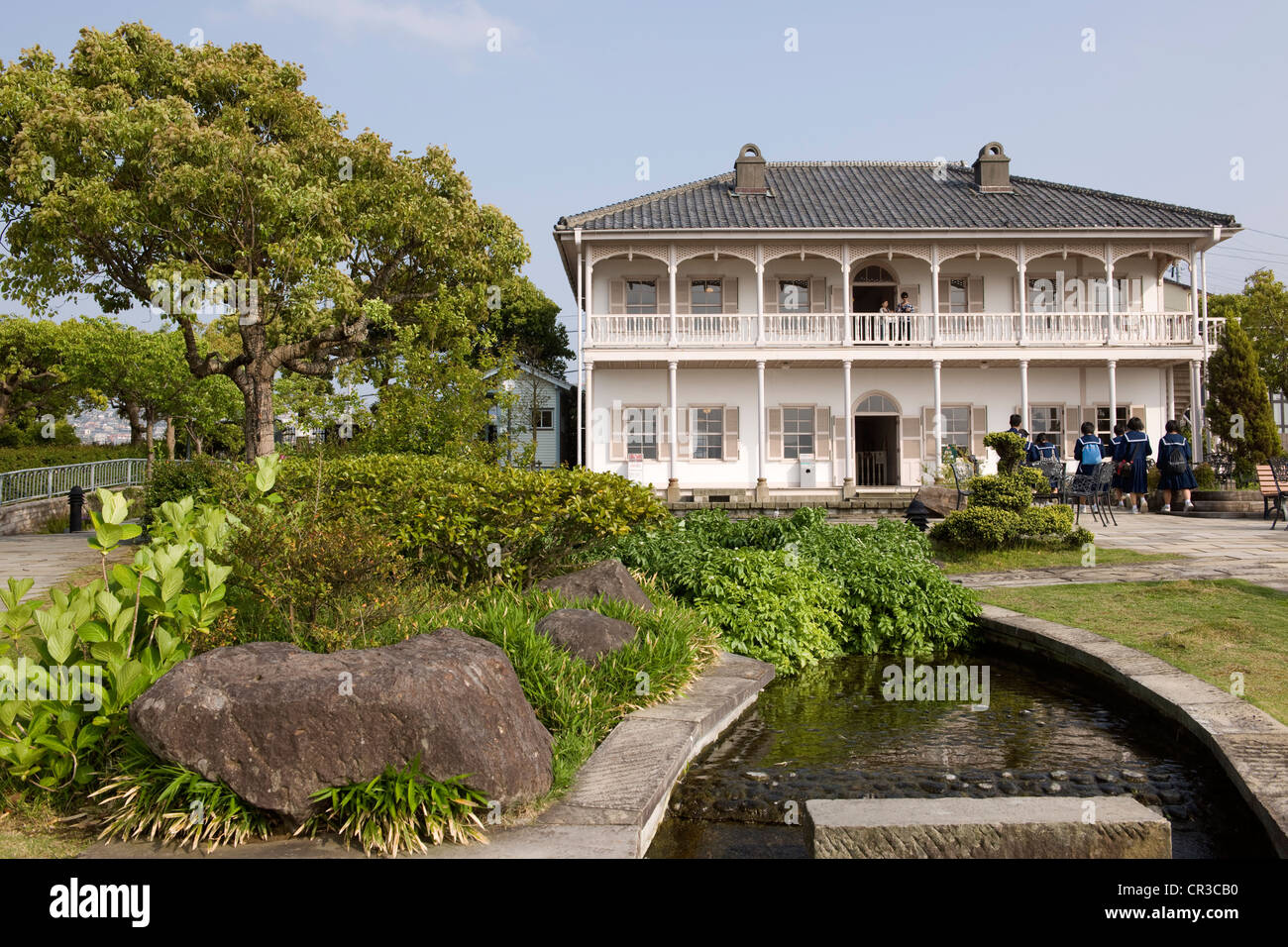 La Isla de Kyushu, Japón, región de Kyushu, Nagasaki, Glover Garden, la reconstrucción de casas coloniales europeas de finales del siglo XIX Foto de stock