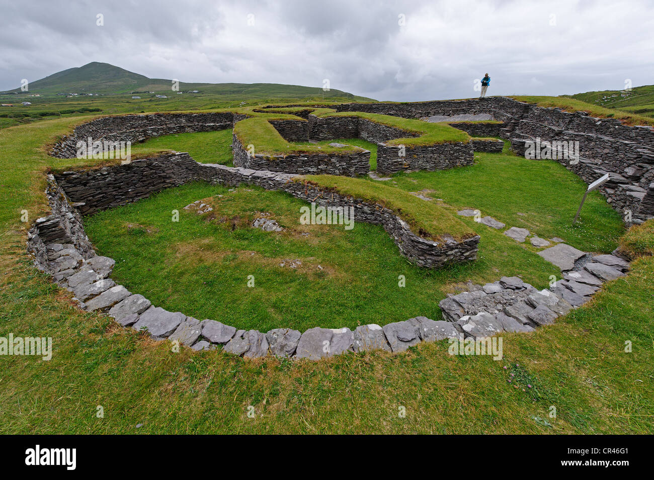 Cahersiveen Leacanabulle fortaleza cerca de piedra, el anillo de Kerry, Condado de Kerry, Irlanda, Europa Foto de stock