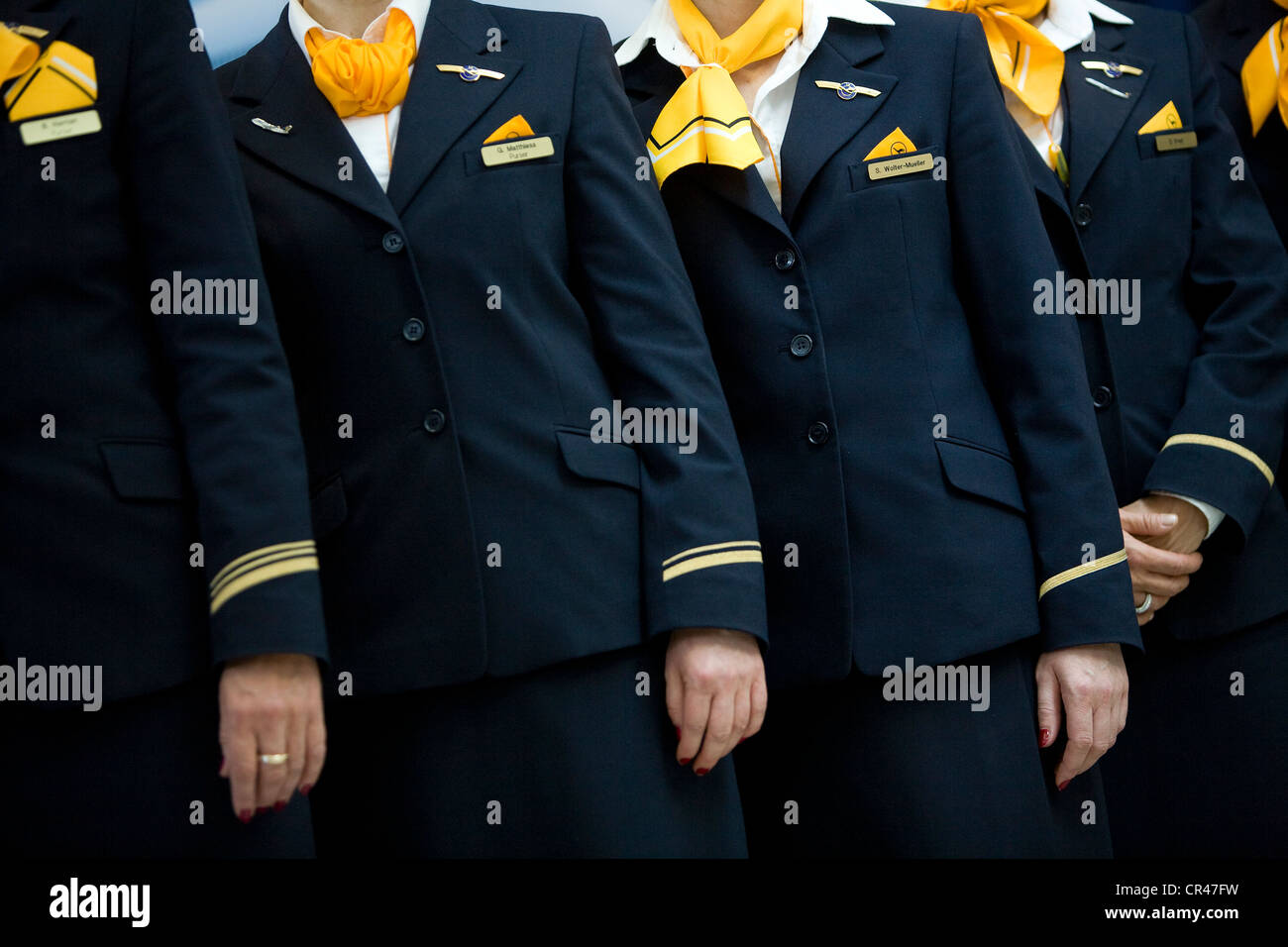 Lufthansa Airlines asistentes de vuelo. Foto de stock